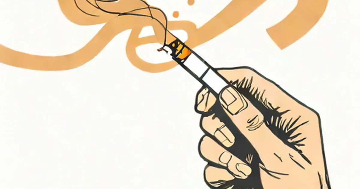 Hand breaking a cigarette in two