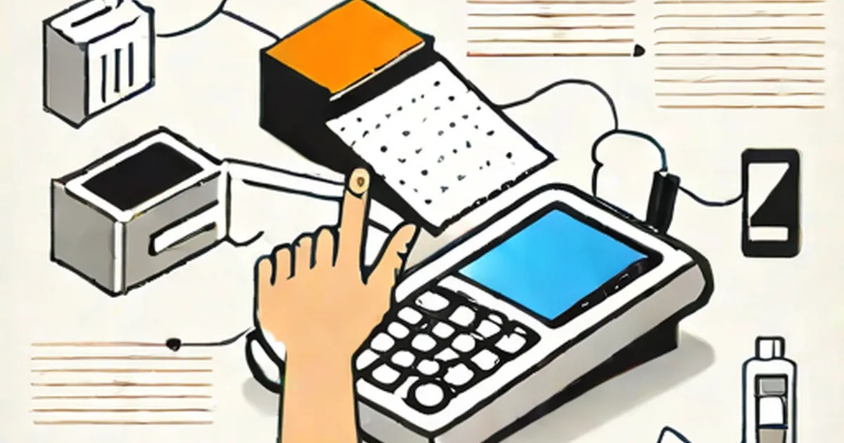Hand presenting RFID card to a wireless payment reader