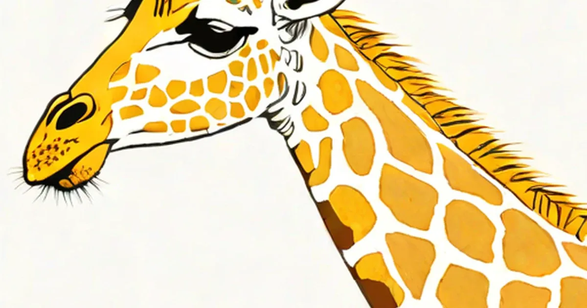Pale yellow giraffe head and neck with white patterning
