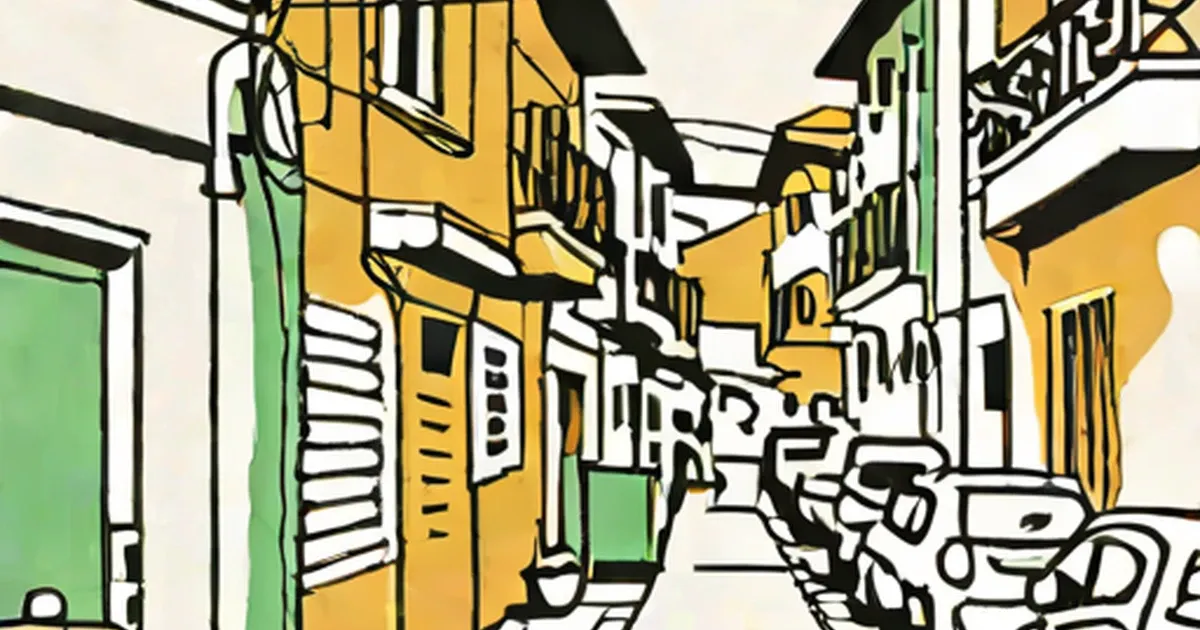 Yellow buildings with shuttered windows and a parked scooter line a narrow street in Ankara