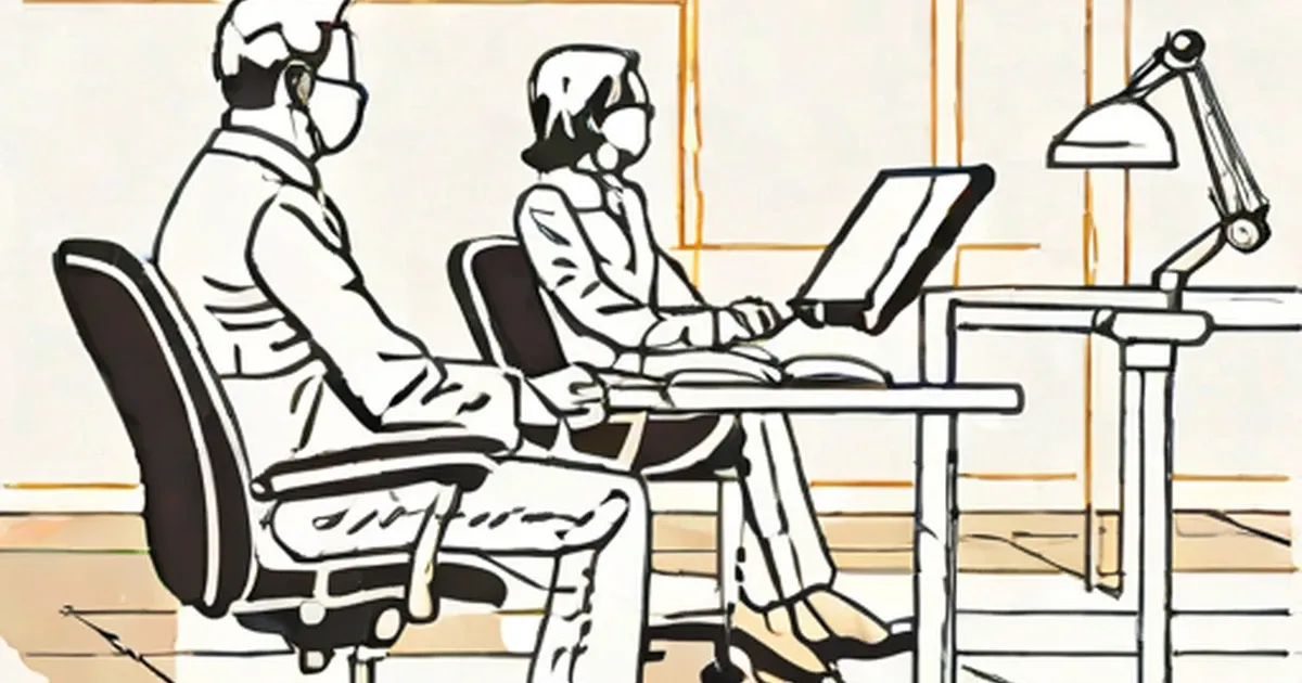Two medical professionals examining skeletal anatomy diagrams