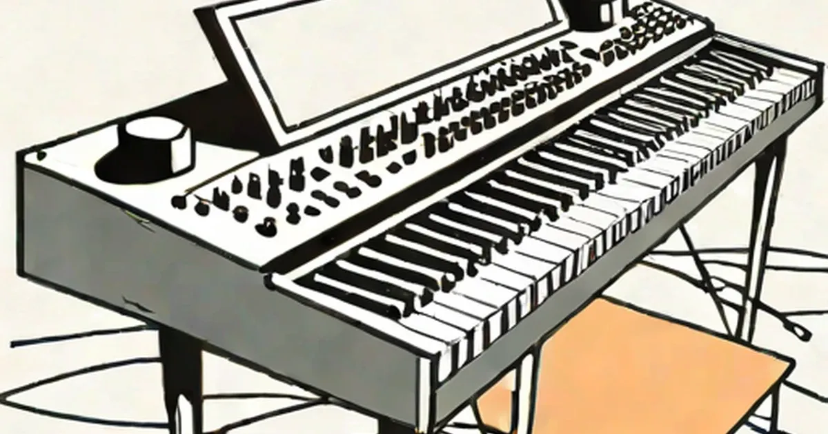Electronic keyboard synthesizer with control panel and piano-style keys