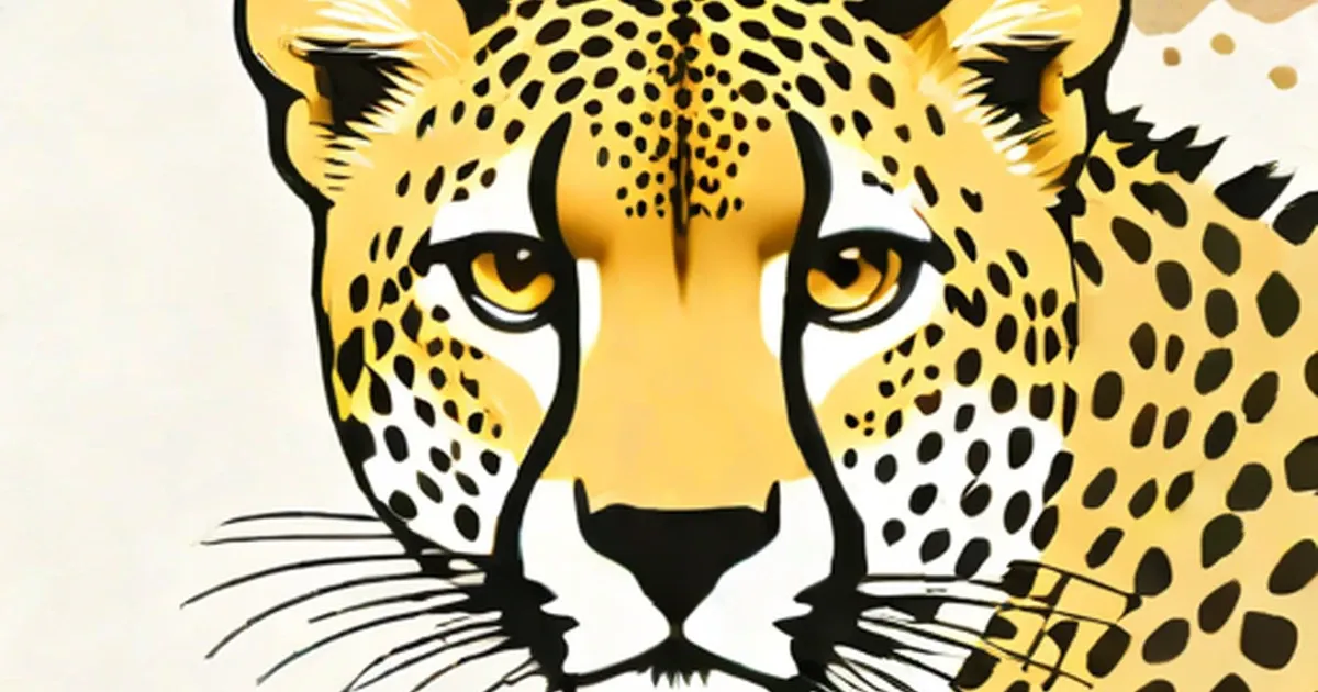 Cheetah with yellow eyes and black spotted coat