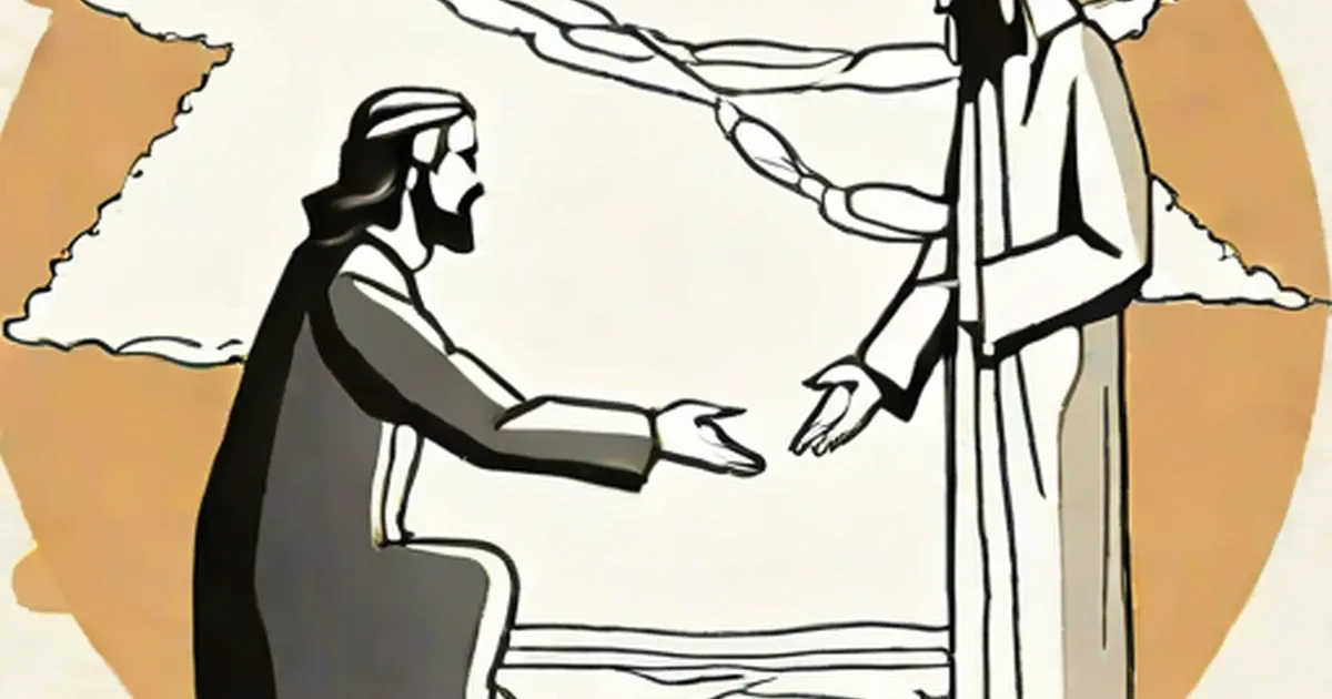 Two figures in philosophical dialogue beneath bare trees
