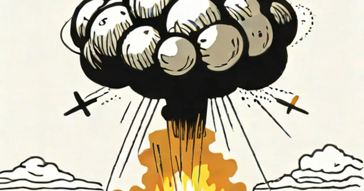 Stylized illustration of a nuclear explosion mushroom cloud