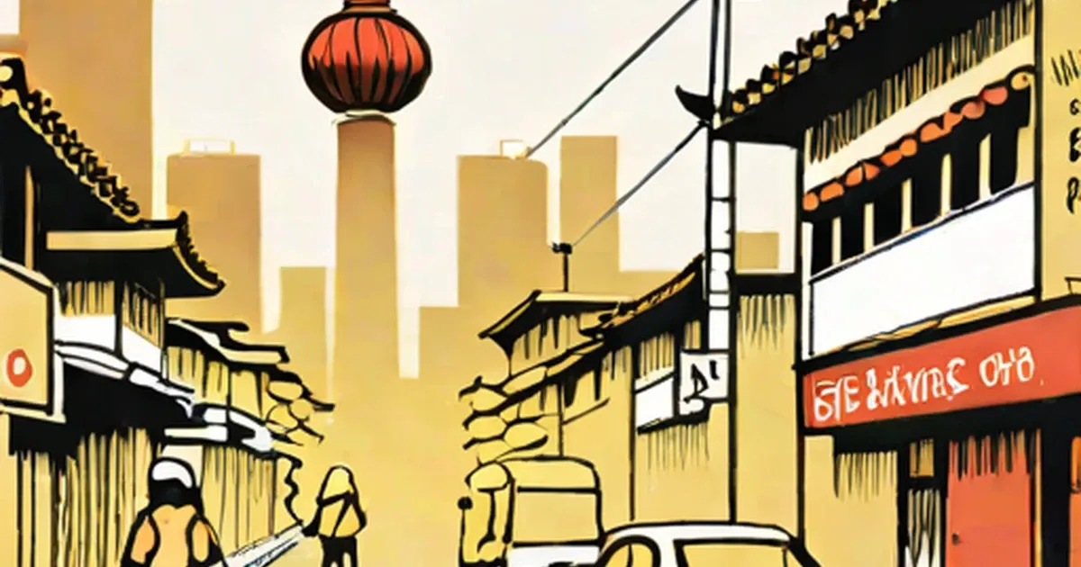 Yellow smog surrounds Beijing’s traditional architecture and modern buildings