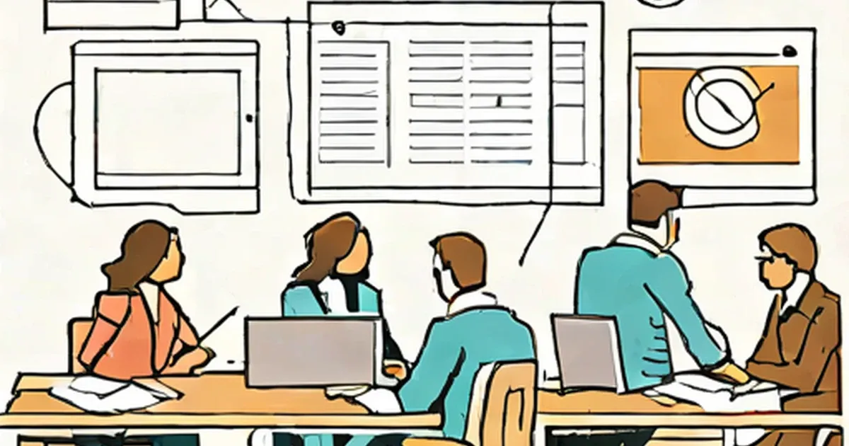 Business team collaborating with laptops and data analytics displays