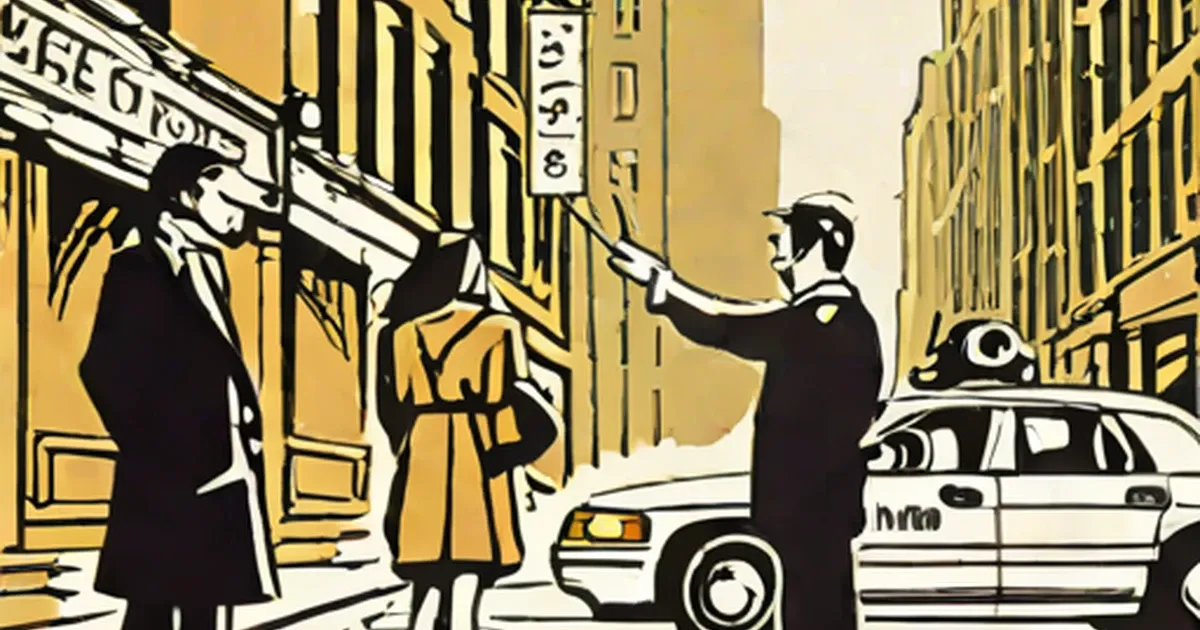 Police officer arrests a man in a dark suit on a New York street