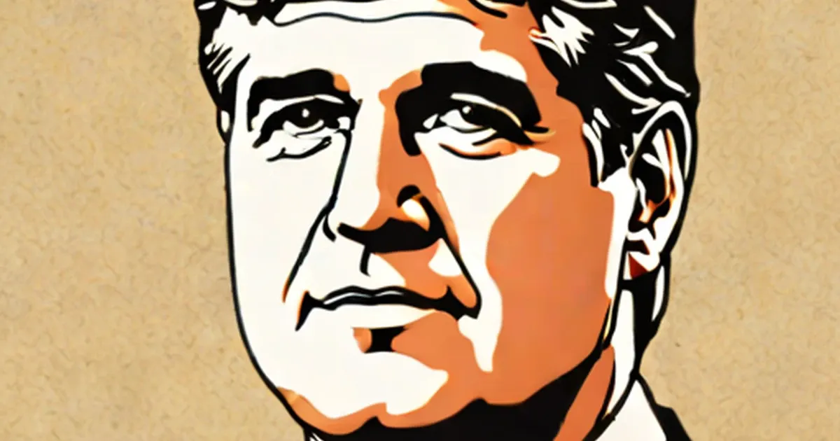 Stylized portrait of Sean Hannity in orange and black