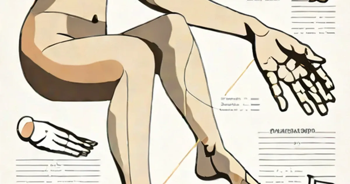 Anatomical illustrations of leg, foot, and hand