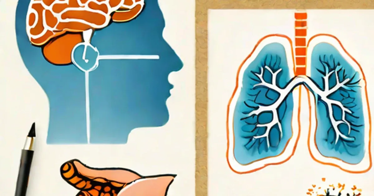 Anatomical diagrams of human lungs and respiratory airways