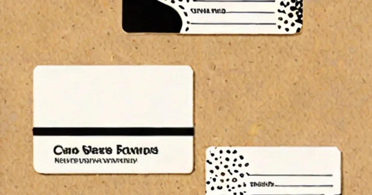 Business cards in black and white on cork background