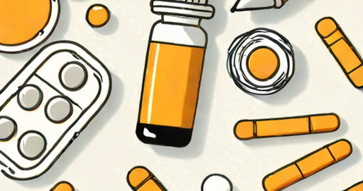 Birth control pill pack and antifungal medication capsules in orange and white