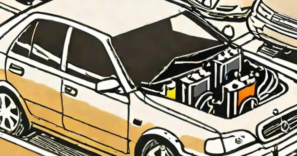 Open car hood revealing the battery in the engine compartment