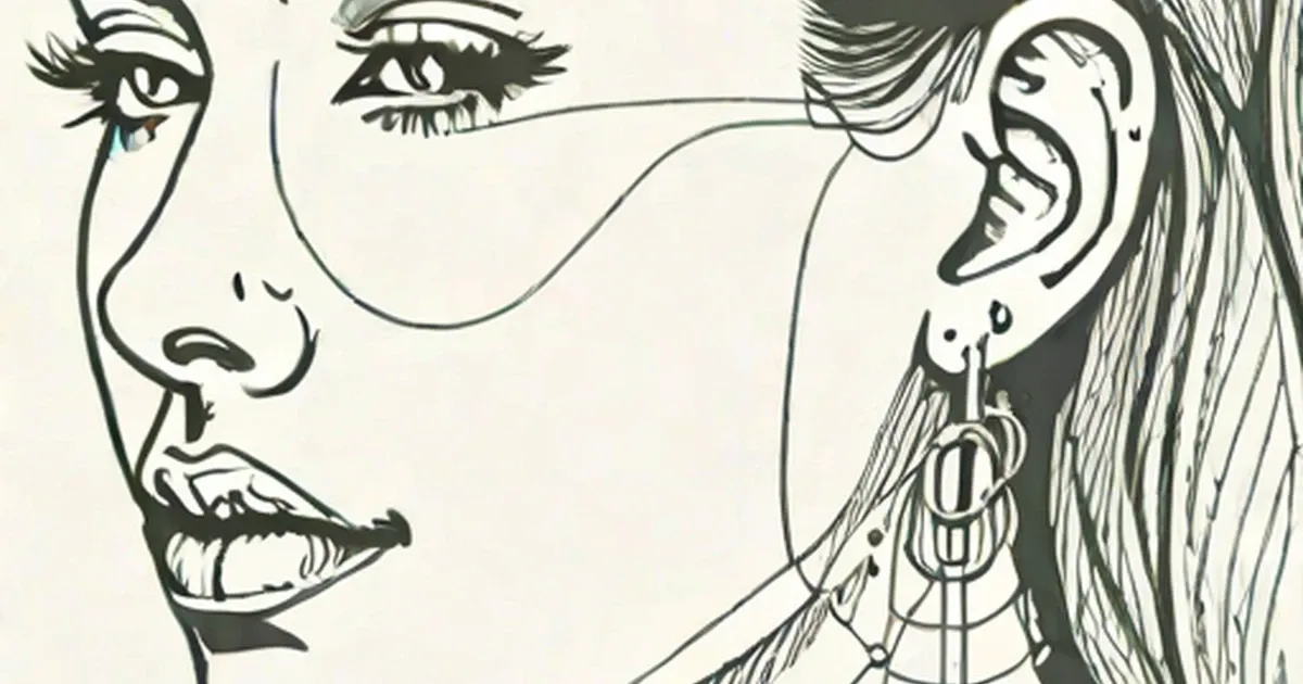 Illustration of an ear displaying a raised bump on the pierced cartilage area