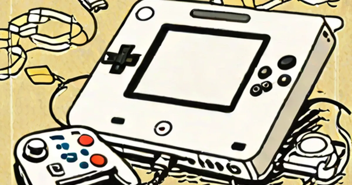 White Wii U console with gamepad and controllers on yellow textured background