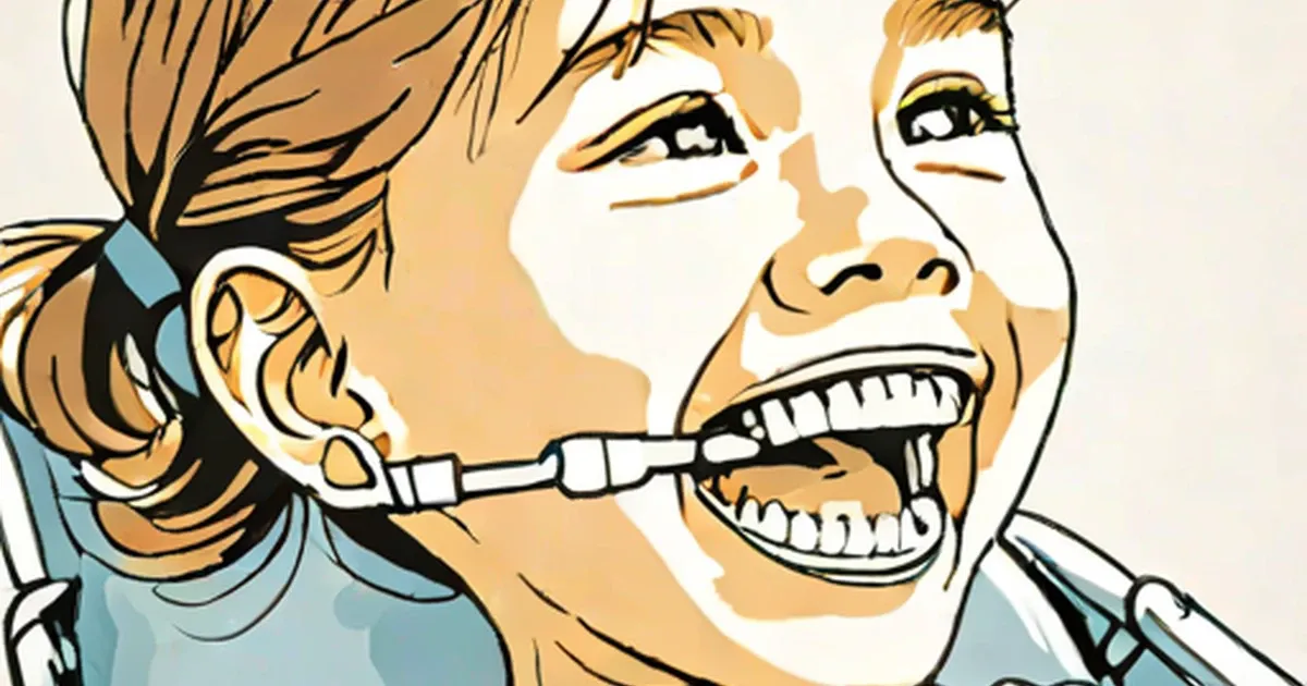 Dentist examining a child’s teeth with a dental mirror