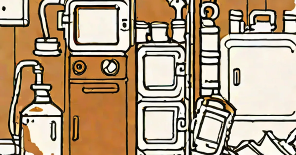 Illustration of corroded metal household items with cleaning solution