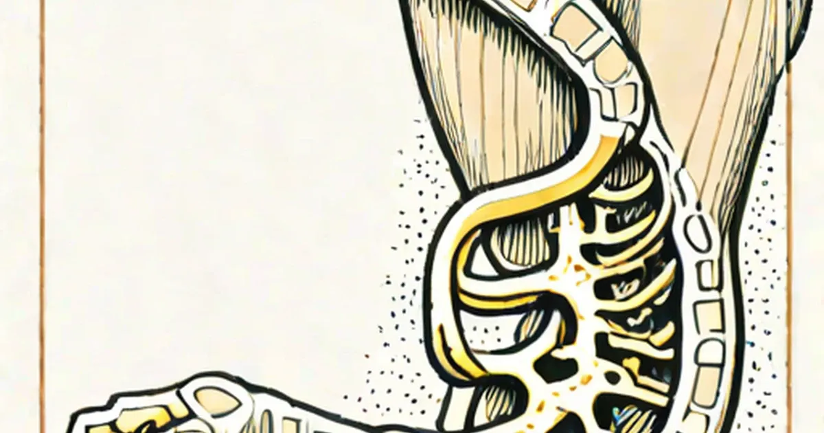Anatomical diagram showing abdominal organs with appendix highlighted in yellow