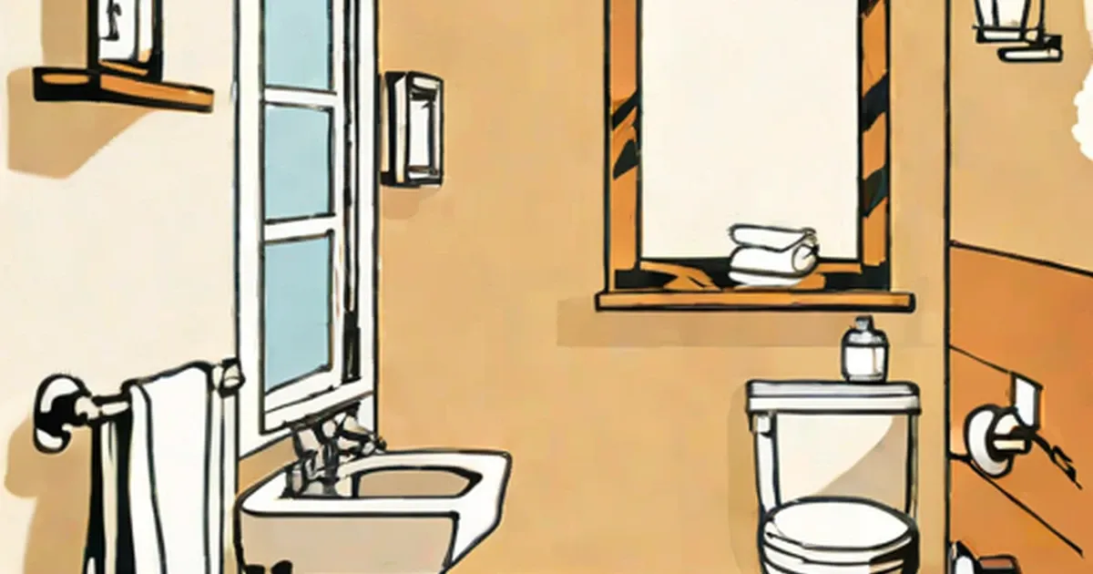 Bathroom interior with yellow walls, pedestal sink, and towel storage shelves