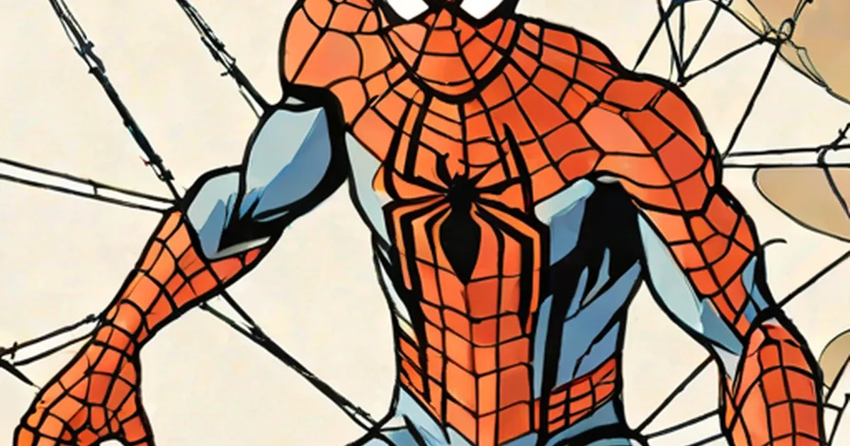 Spider-Man caught in a spider web