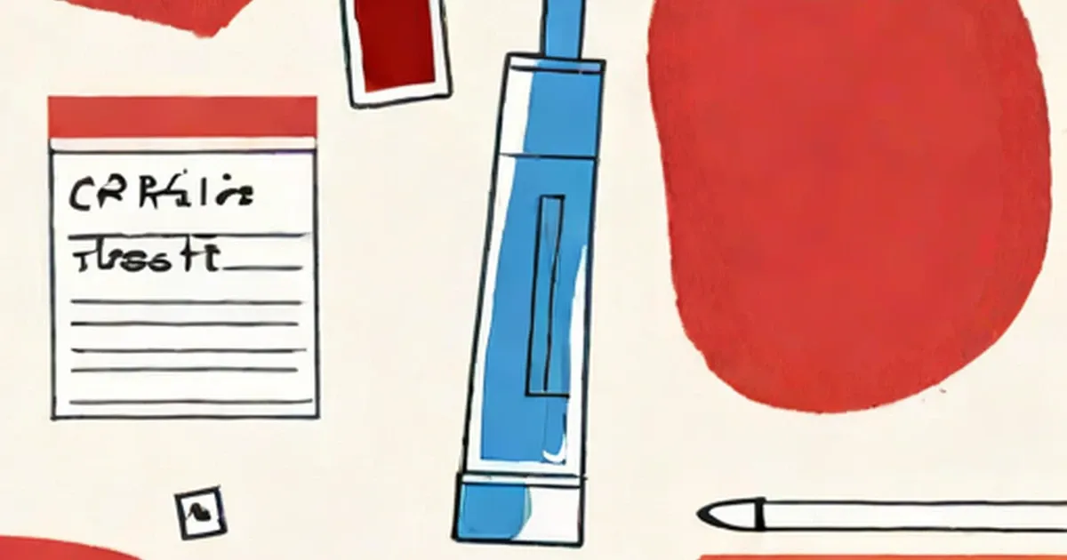 CPK test form with blue blood vial and red blood cell illustration