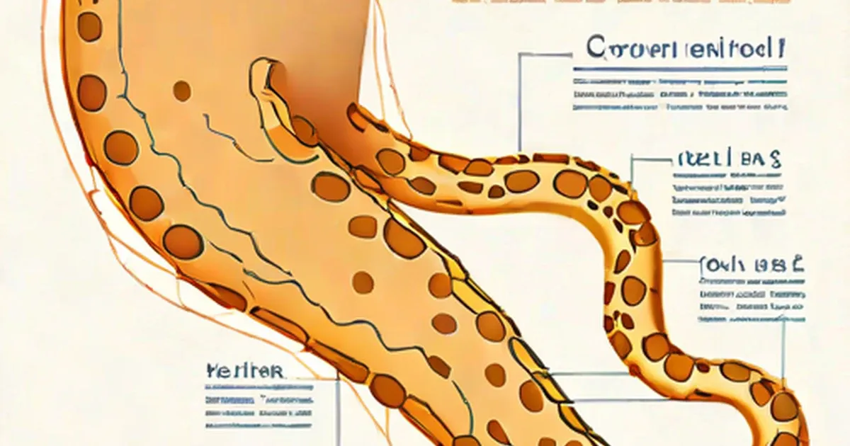Labeled intestinal diagram showing inflammation in the colon from Crohn’s disease