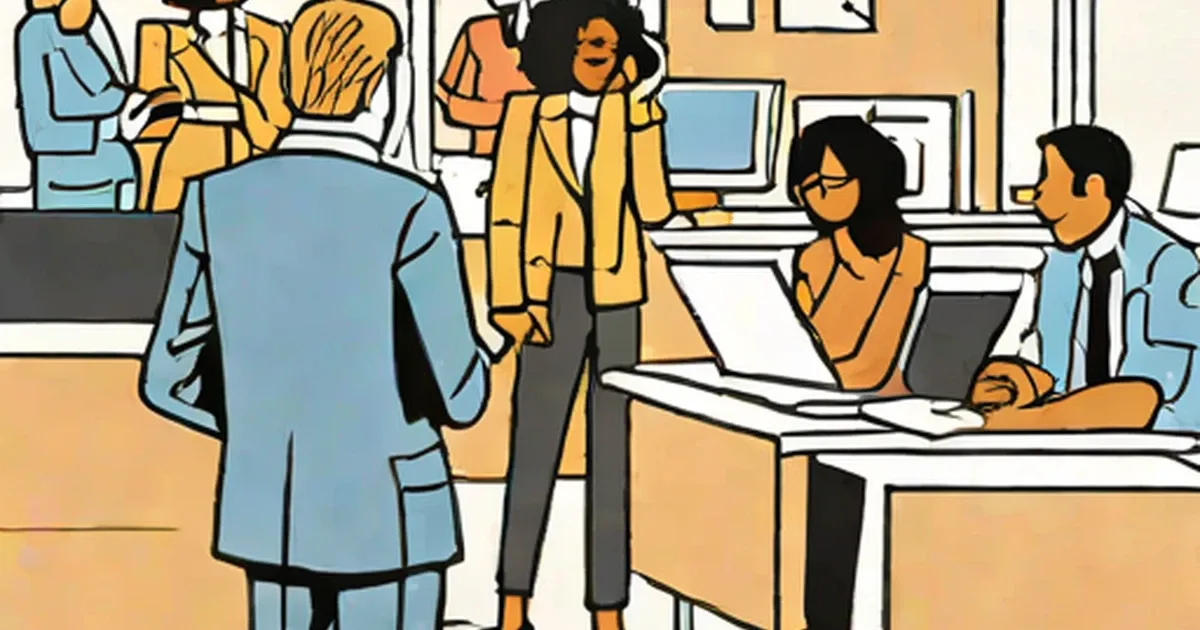 Multiethnic colleagues collaborating at desks in an office workspace