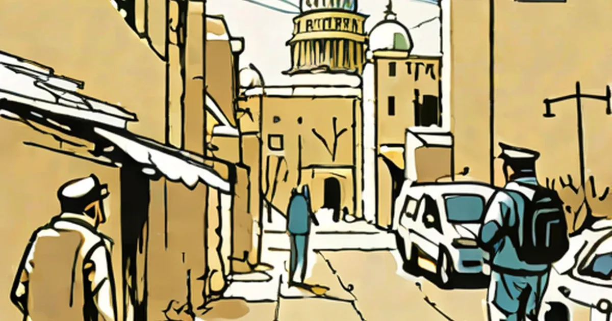 Washington D.C. street scene with the Capitol building