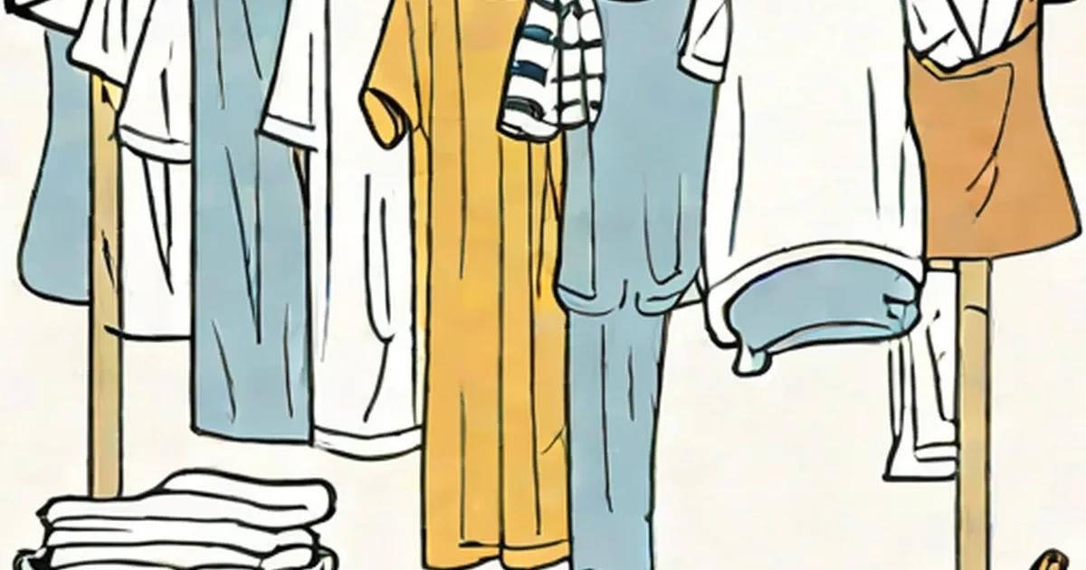 Clean laundry drying on clotheslines