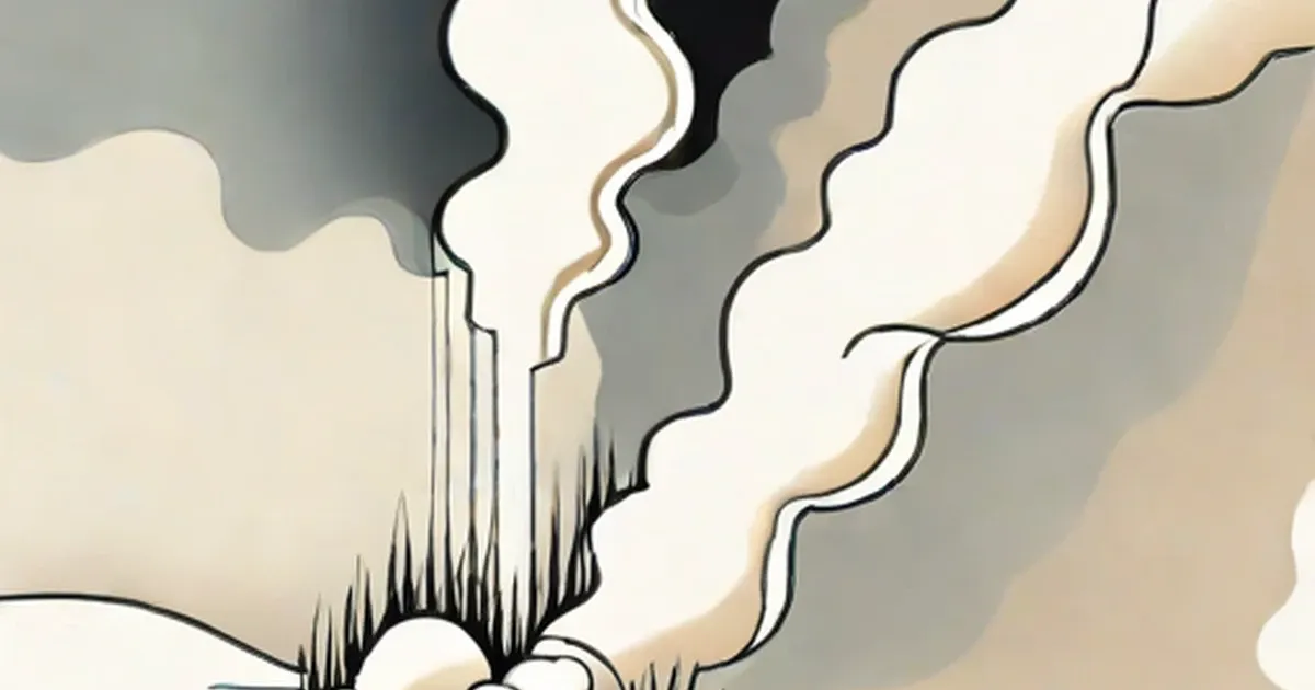 Dry ice with billowing white vapor against gray background