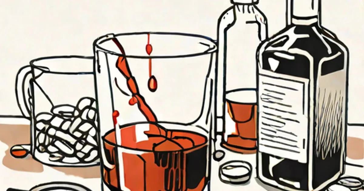 Wine glass, liquor bottle, and iced cocktail