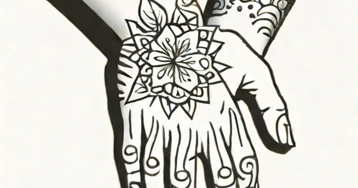 Arm with mandala tattoo on the elbow and decorative swirl patterns on the forearm