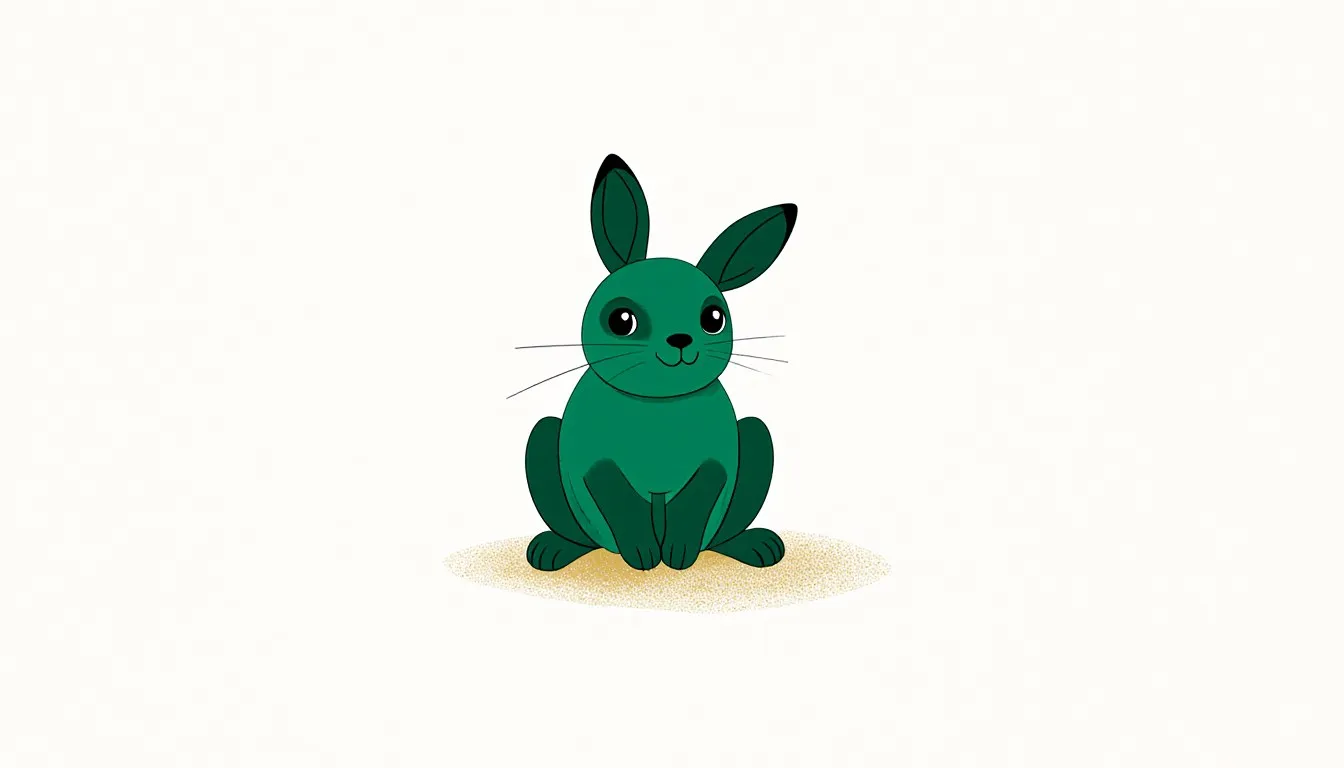 A round, baby-faced dwarf rabbit with short ears sits upright, illustrating the breed's permanently youthful look.