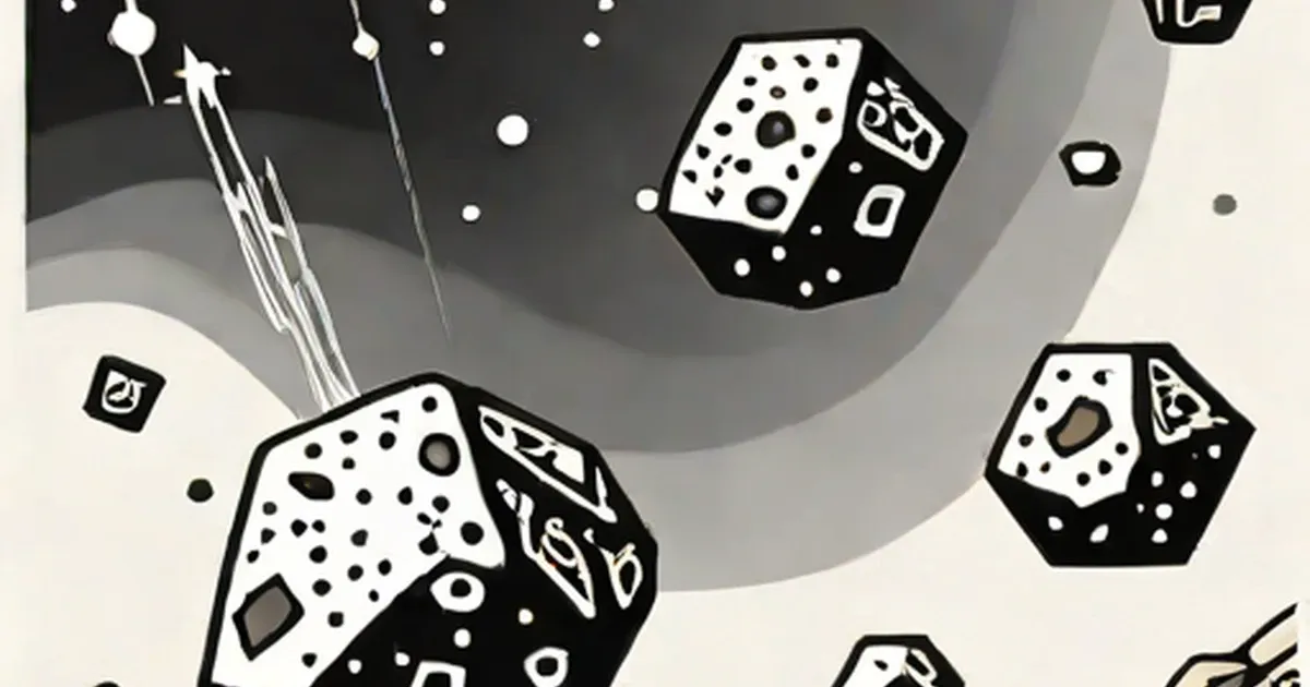 Stylized illustration of meteorites floating in space