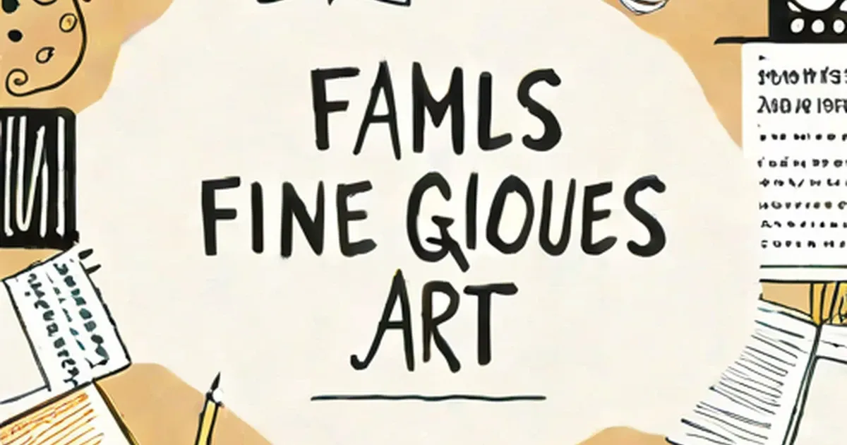 Hand-drawn art supplies and decorative doodles frame black lettering on cream