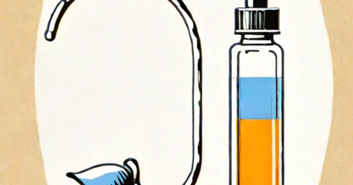 Laboratory vial with blue and yellow biological samples