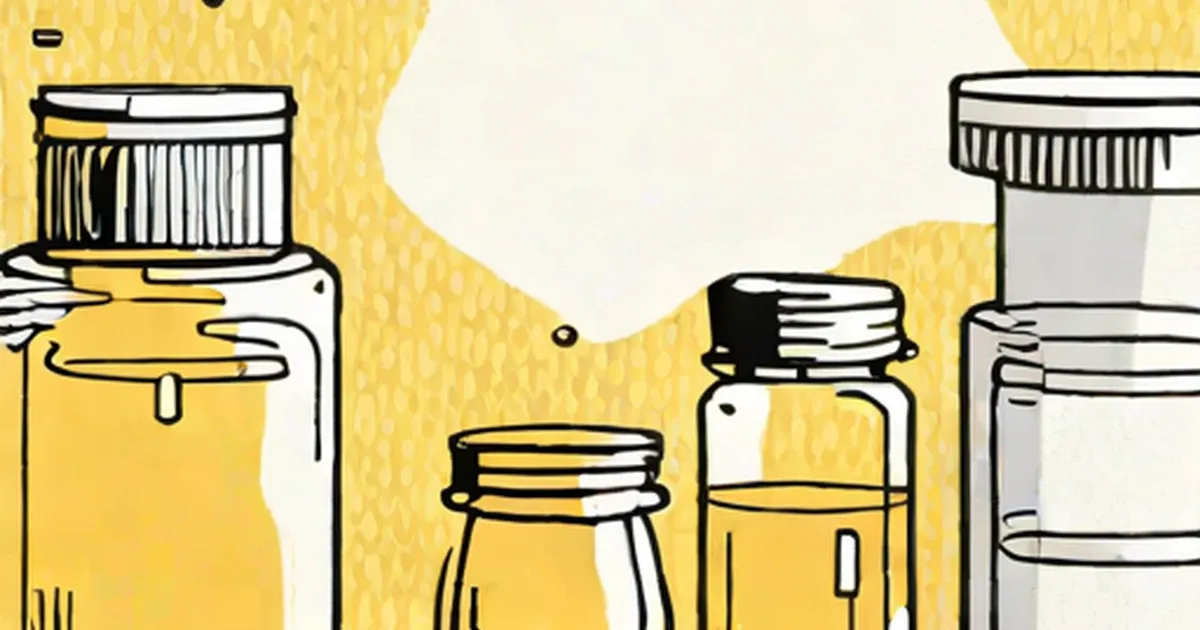 Glass jars with yellow liquid and varying amounts of foam