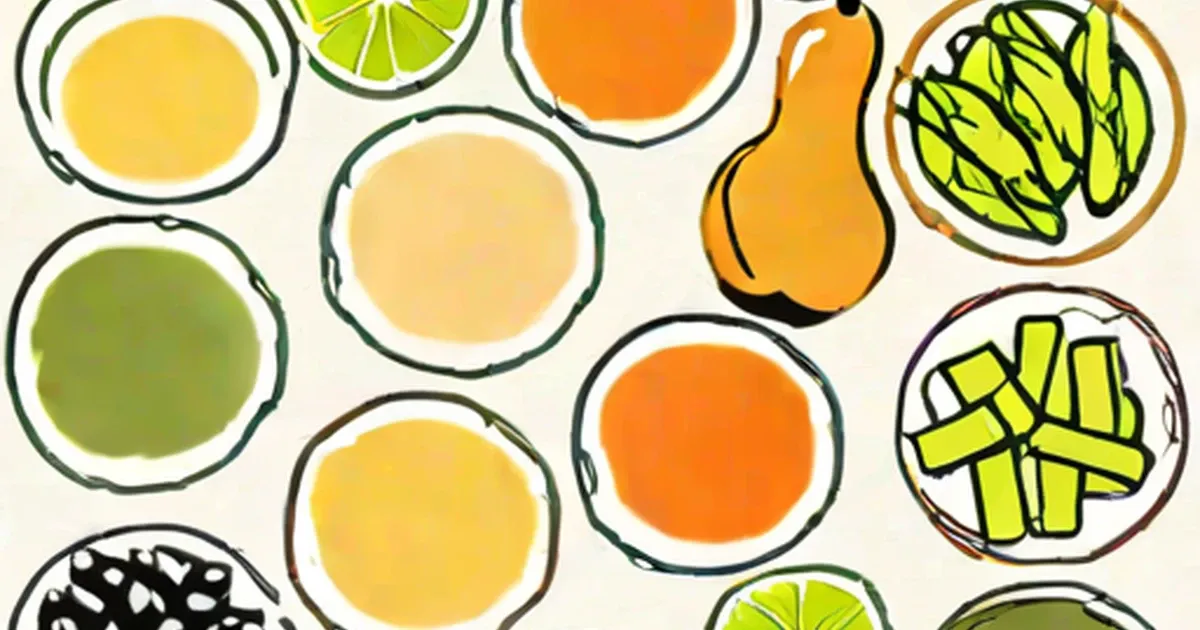 Illustrated bowls displaying various colored produce and ingredients for food coloring