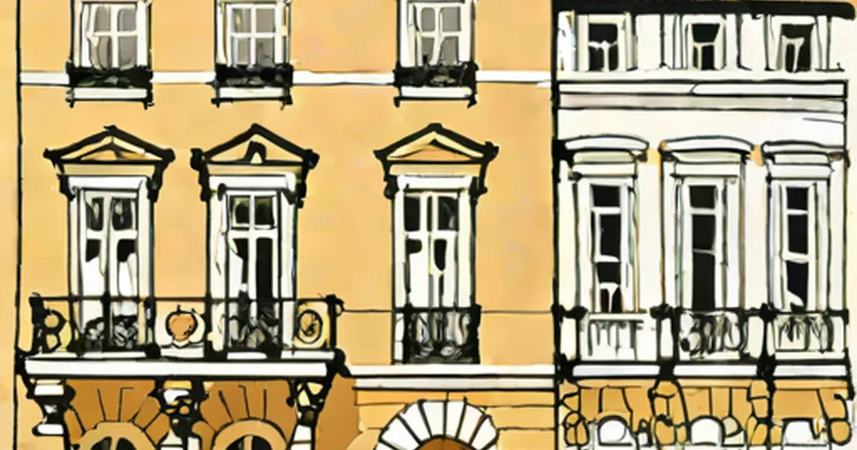 Facades of Georgian townhouses showing sash windows, pedimented doors, and iron balconies