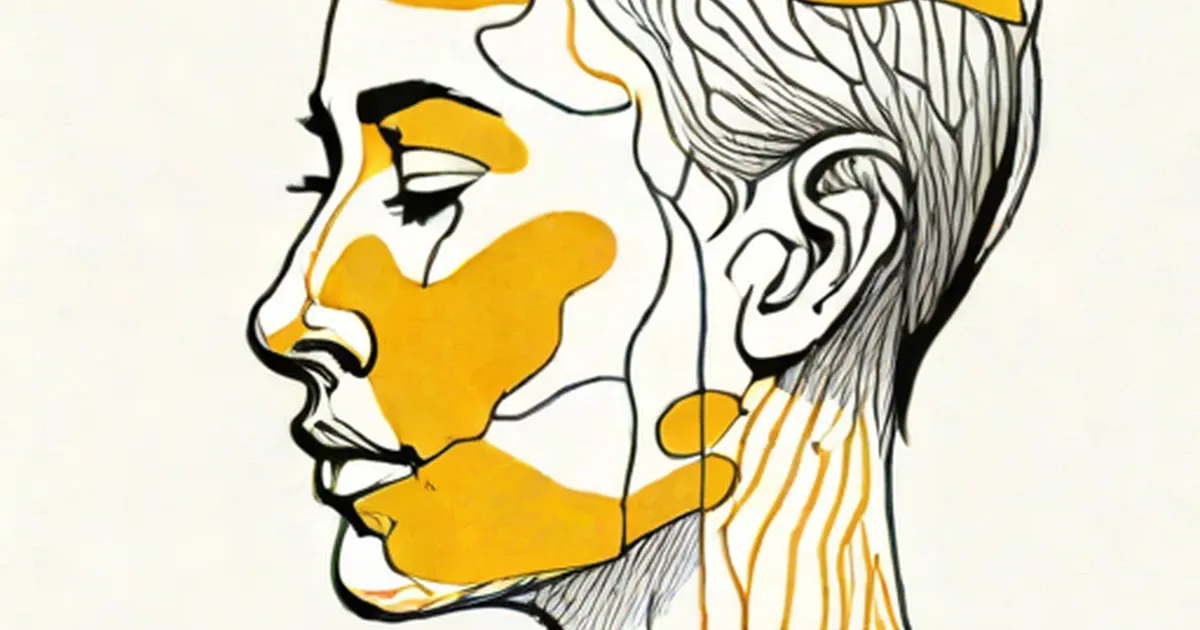 Line drawing showing facial and jaw structures affected by Goldenhar syndrome