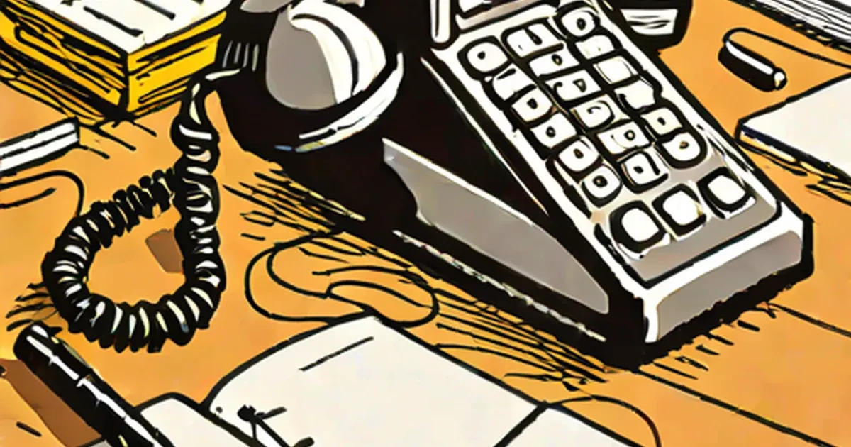 Rotary telephone with handset and coiled cord on a yellow background