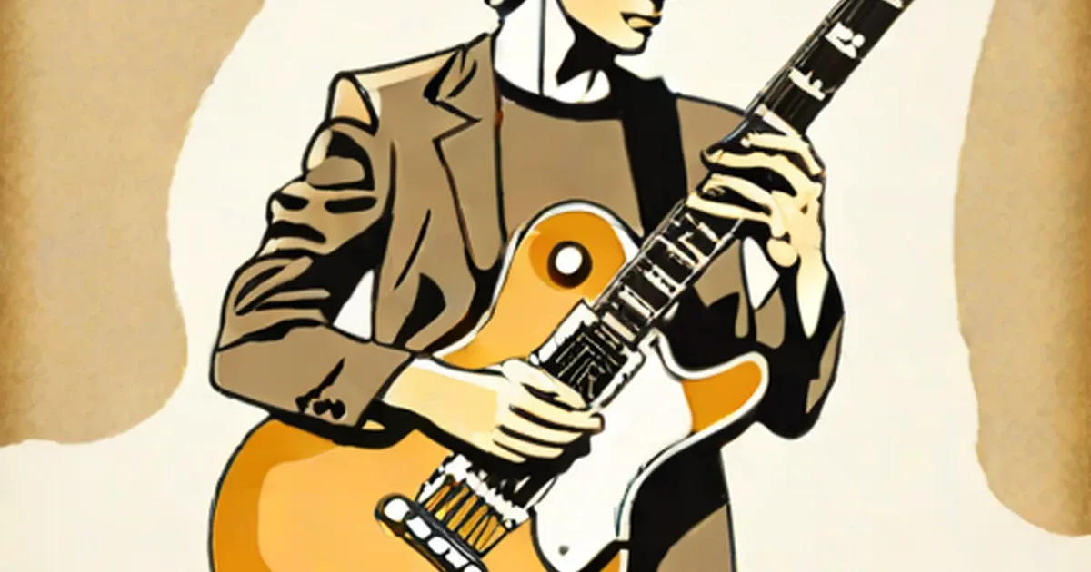 Illustration of a musician playing electric guitar