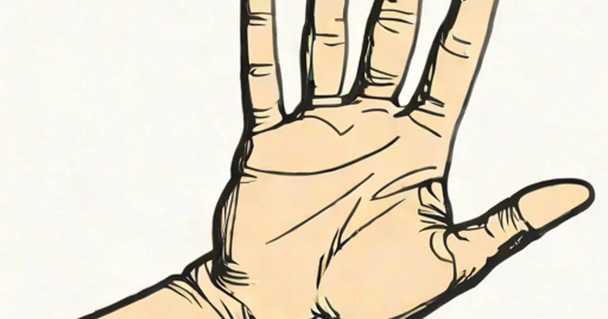 Open hand with all fingers extended and palm facing forward