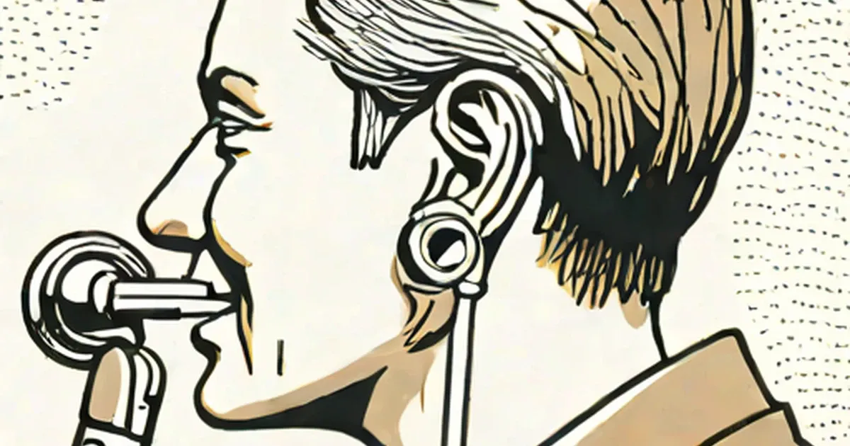 Person in profile wearing a hearing aid