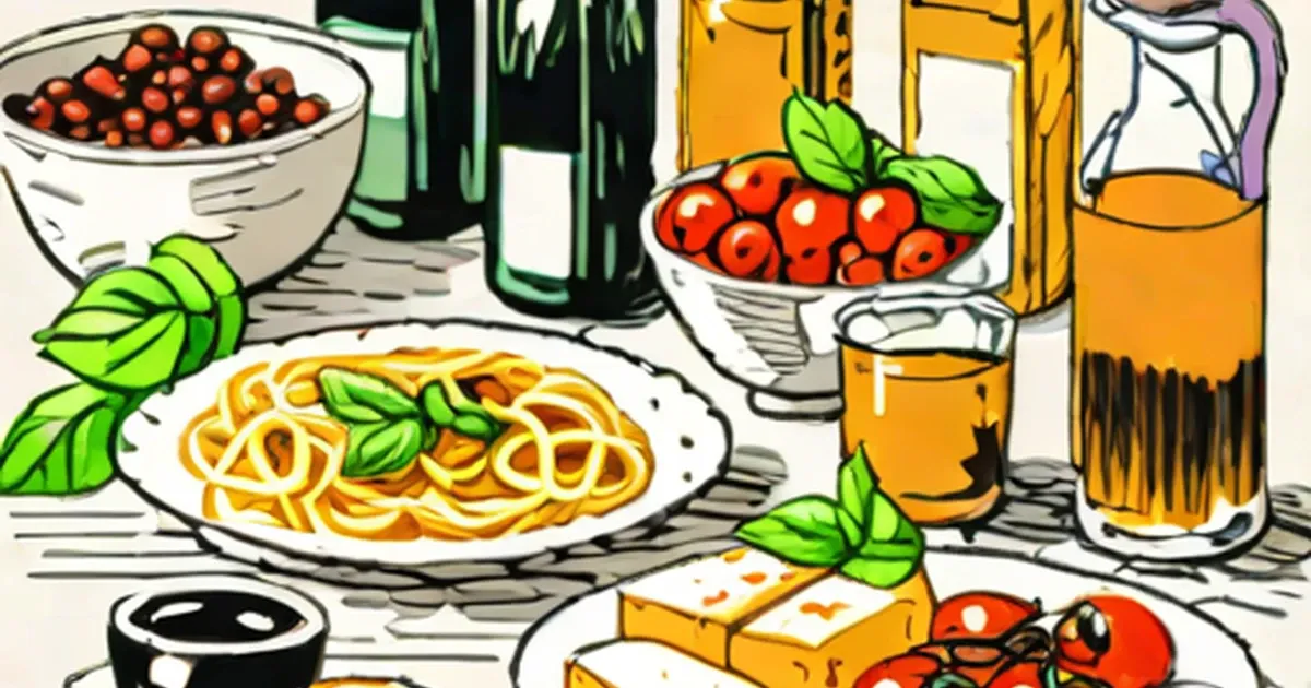 Spaghetti with tomatoes, basil, mozzarella, and wine