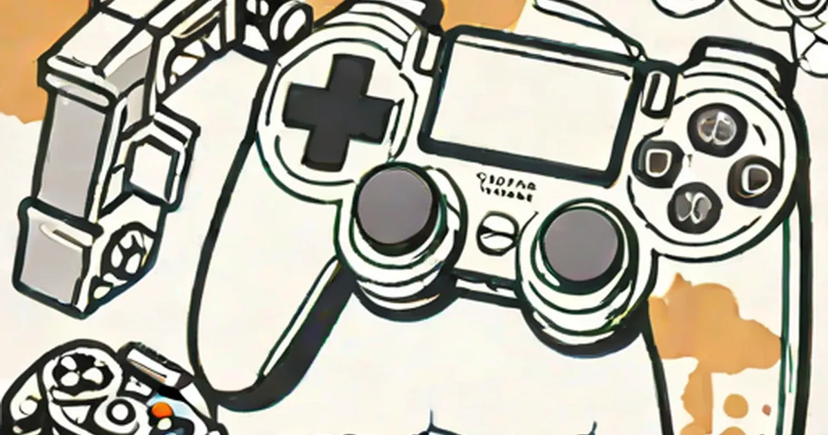 Illustration of vintage gaming controllers including handhelds and joysticks