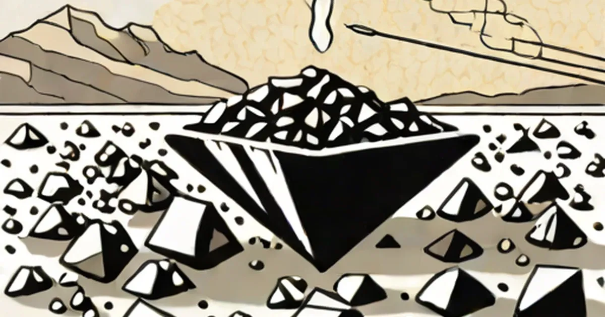 Coal deposits shown in cross-section with diamonds scattered throughout surrounding sediment