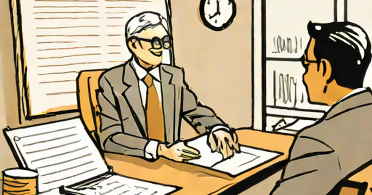 A consultant reviews documents with a client during an office meeting