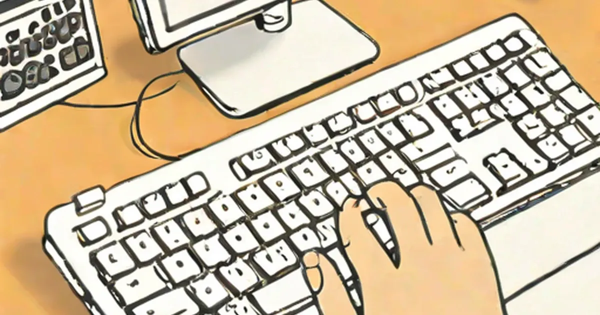Hand cleaning dust from a white keyboard with a brush